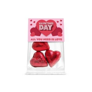 Eco Bag Red Foiled Chocolate Hearts