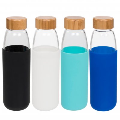 540ml Glass Sport Bottle With Bamboo Lid