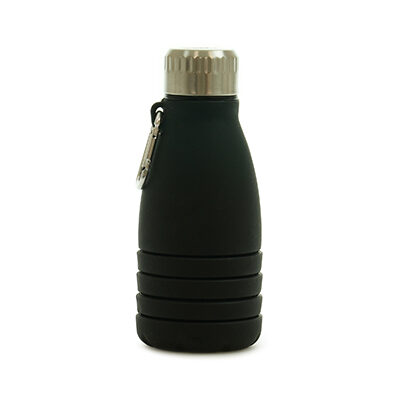 Bodmin Collapsible Silicone Drinks Bottle with Carabiner 550ml