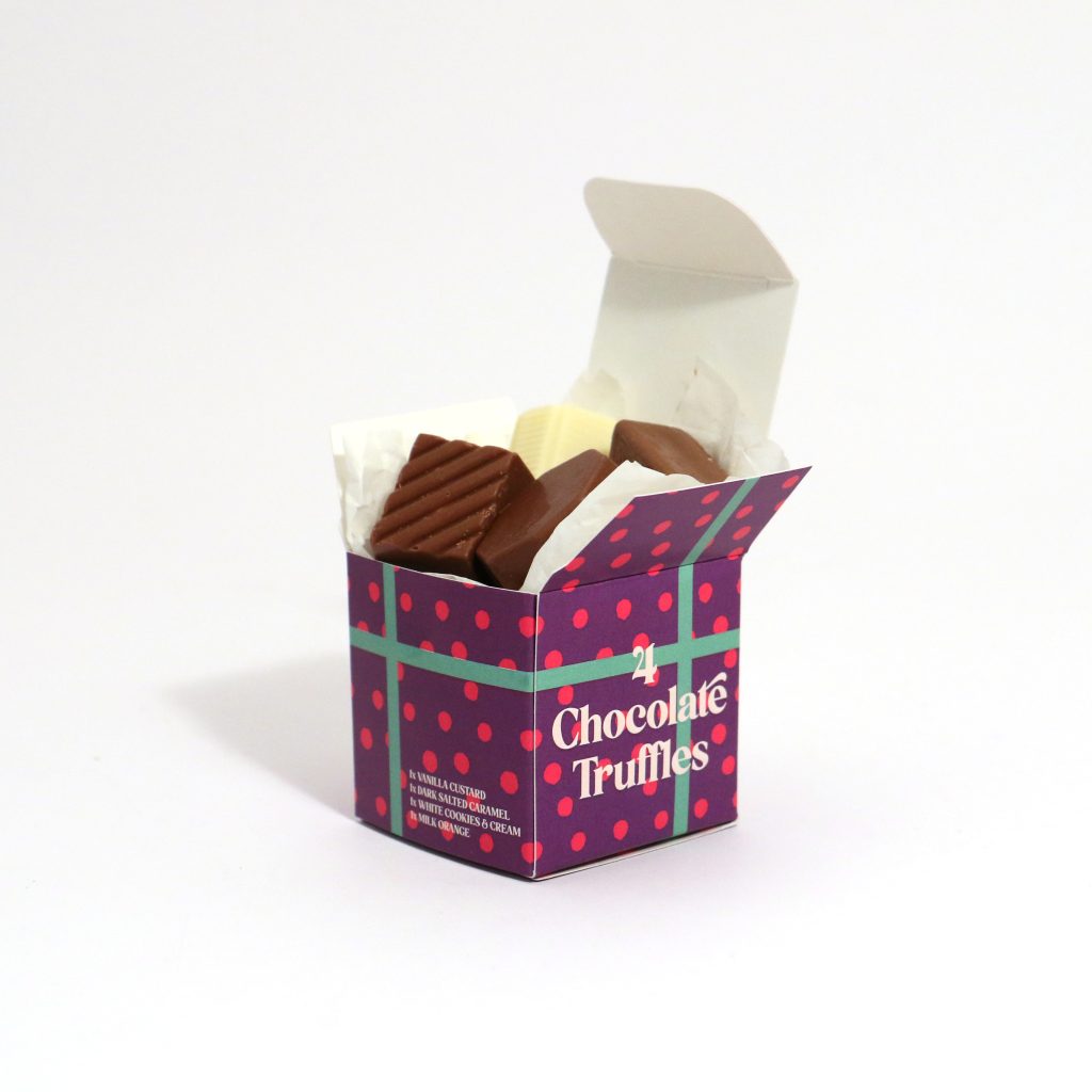Christmas Eco Maxi Cube 4 Chocolate Truffles