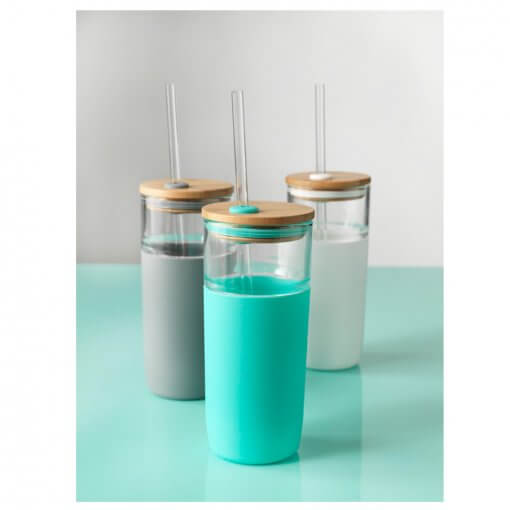 Glass Tumbler With Bamboo Lid