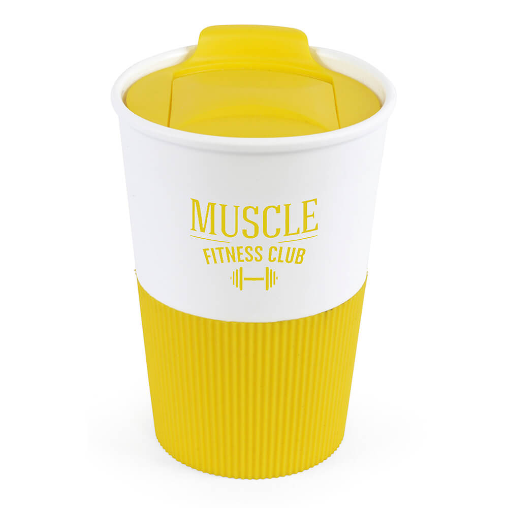 White Plastic Takeaway Mug - Image 4