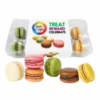 Mixed Flavour Macaron Gift Box Logo Wrapped