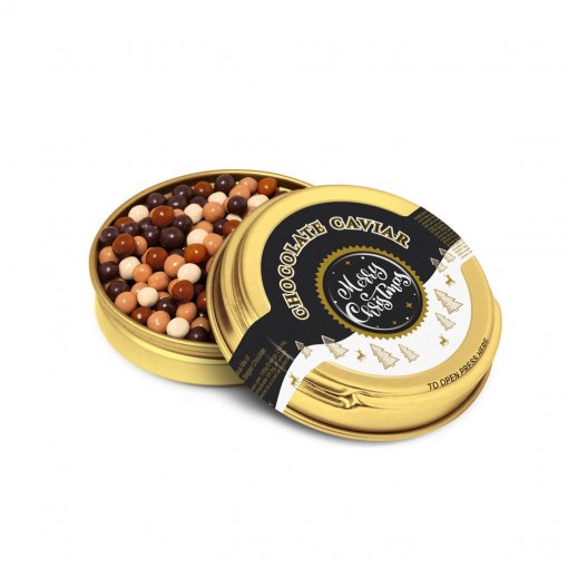 Promotional Christmas Chocolate Caviar Tin