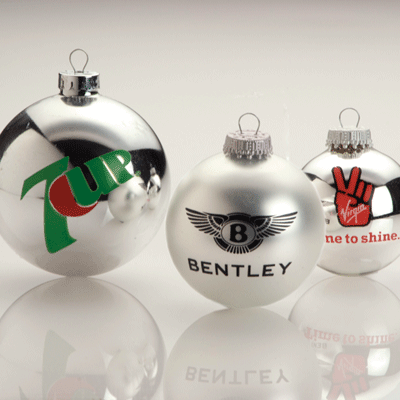 Branded Glass Christmas Bauble