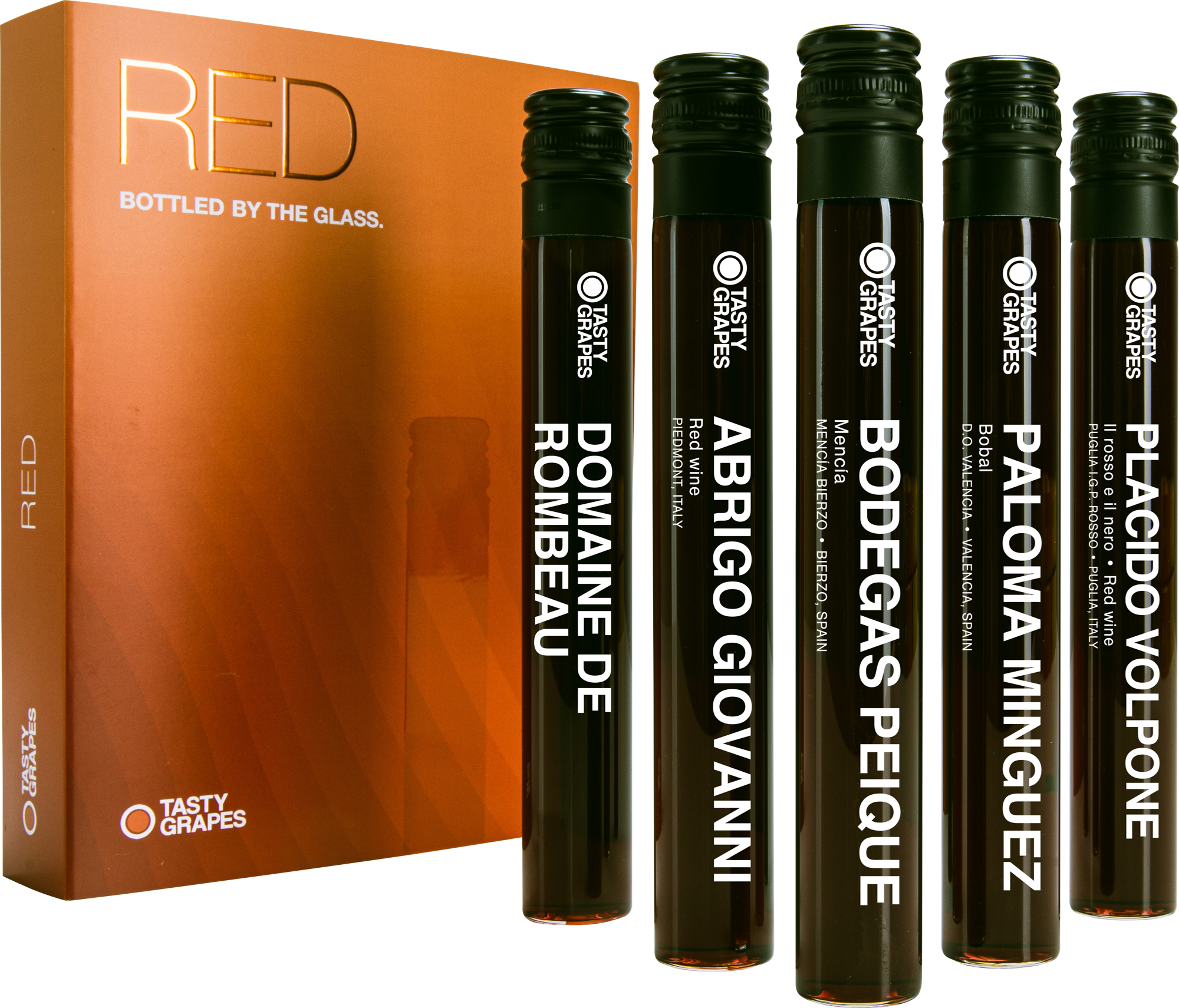 Red Wine Glass Tube Giftbox 5pc