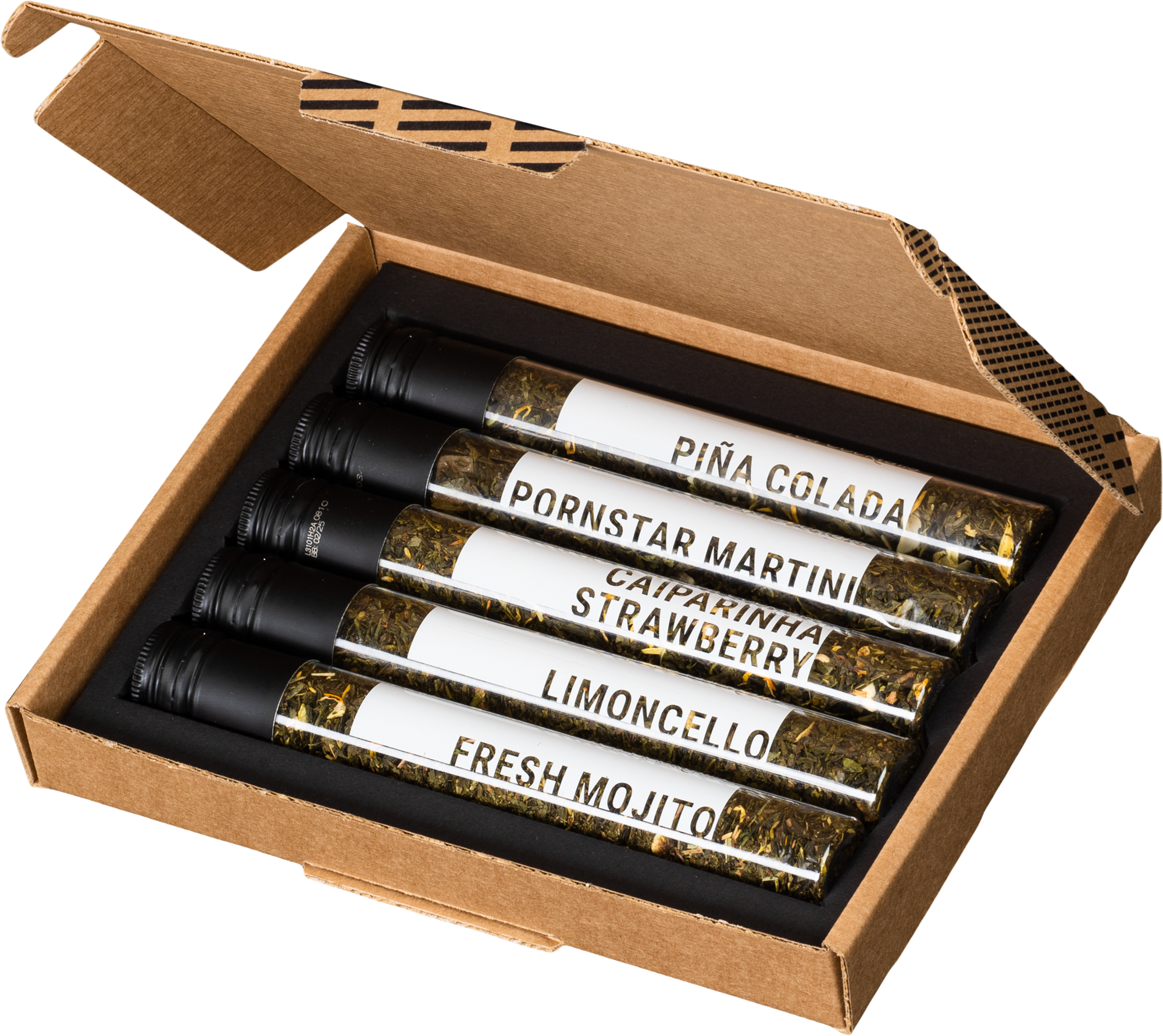 Tea Cocktail Tasting Set rPET Tube Gift Letterbox 5pc