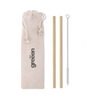 reusable bamboo straw set