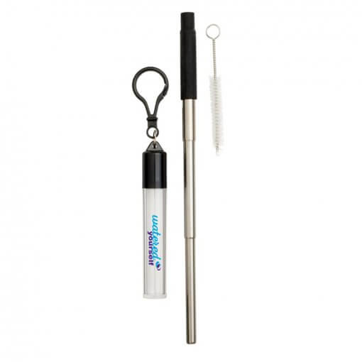 reusable stainless steel straw keychain